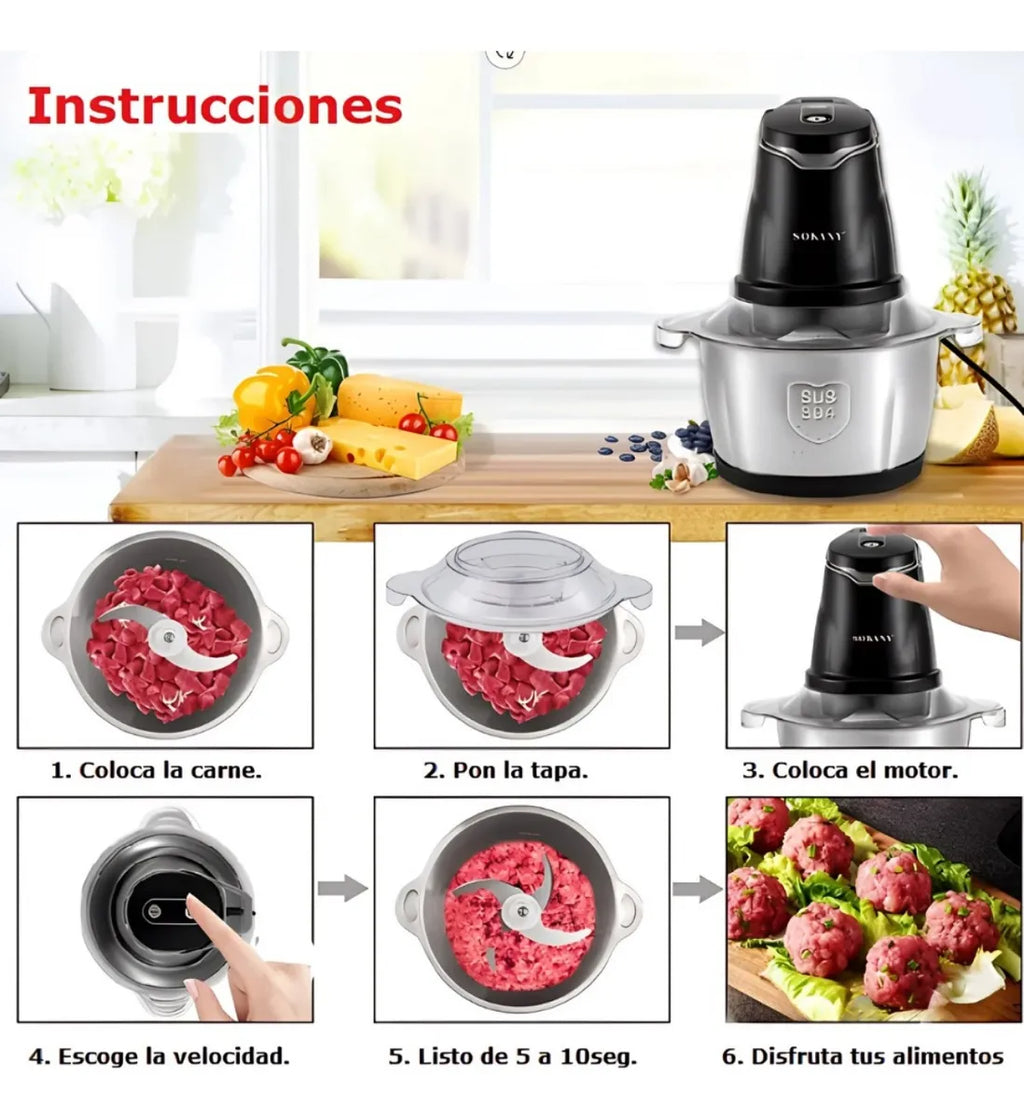 PICADOR DE CARNE Y VERDURAS 2L
